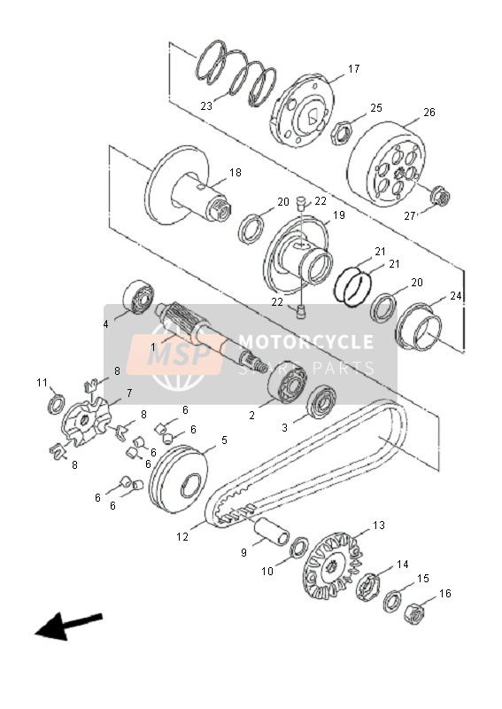 Yamaha YN50F T4 NEOS 2011 Clutch for a 2011 Yamaha YN50F T4 NEOS